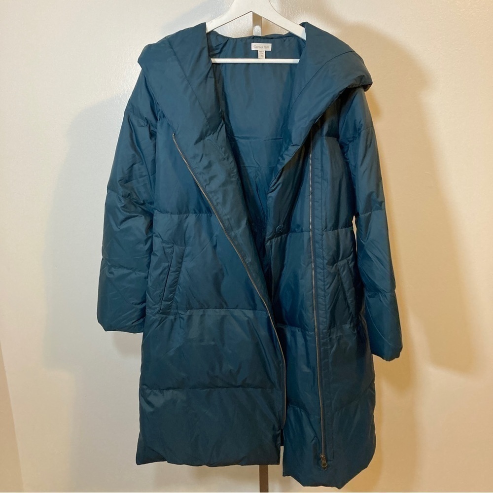 Garnet Hill drk teal down Puffer Coat Size XS - Picture 2 of 8